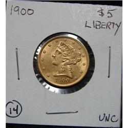 1900 $5 U.S. LIBERTY GOLD COIN