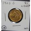 1903-S $5 U.S. LIBERTY GOLD COIN