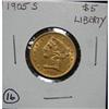 1905-S $5 U.S. LIBERTY GOLD COIN