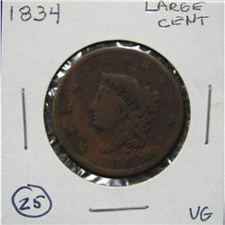 1834 CORONET HEAD LARGE CENT