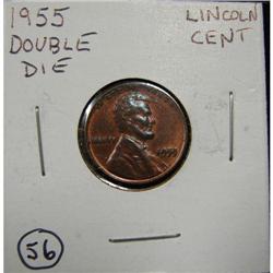 1955 DOUBLE DIE LINCOLN CENT