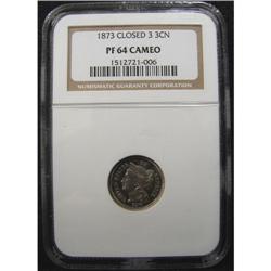 1873 THREE CENT NICKEL CLOSED THREE PROOF
