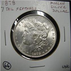 1878 MORGAN SILVER DOLLAR 7 TAILFEATHERS