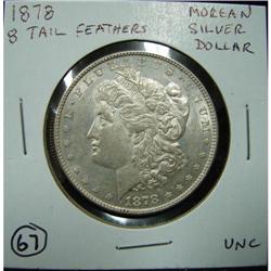1878 MORGAN SILVER DOLLAR 8 TAILFEATHERS