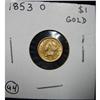 1853-O $1 U.S. LIBERTY GOLD COIN