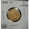 1886-S $5 U.S. LIBERTY GOLD COIN