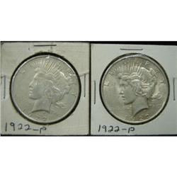 1922 PEACE DOLLARS