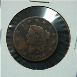 1819 CORONET HEAD LARGE CENT