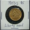 1903-S $5 U.S. LIBERTY GOLD COIN