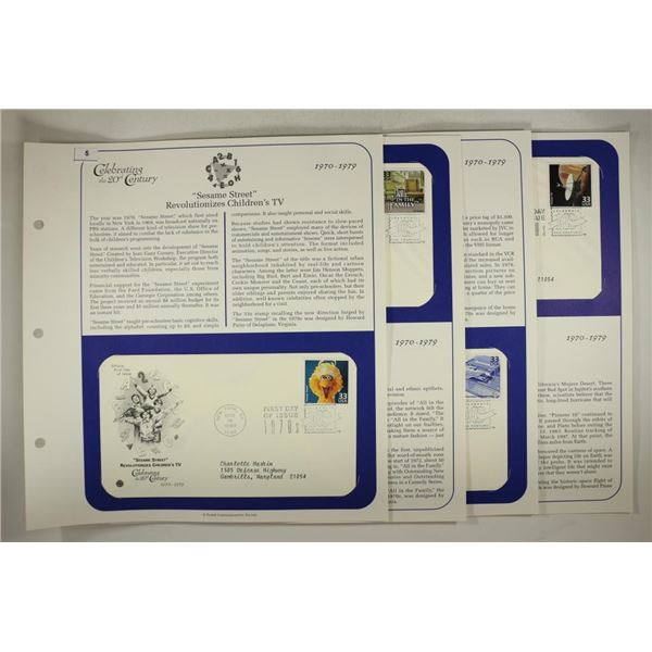4 ASSORTED 1999 FIRST DAY COVERS WITH INFO