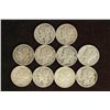 Image 1 : 10 ASSORTED 1940'S MERCURY DIMES