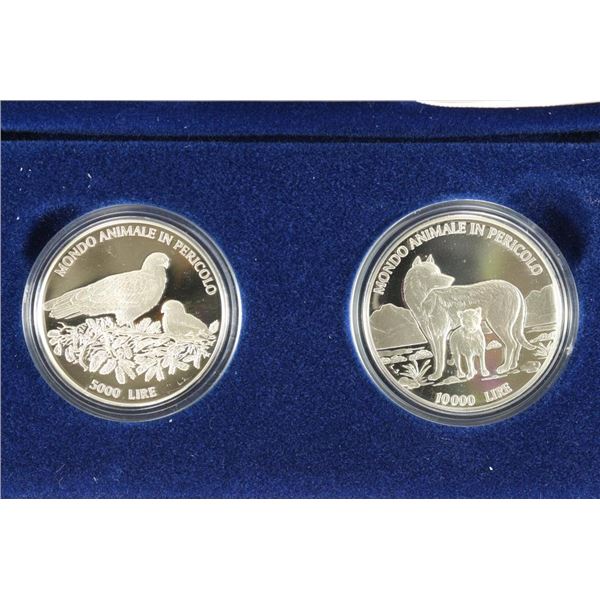 1996 REPUBLIC OF SAN MARINO 2 COIN SILVER PROOF