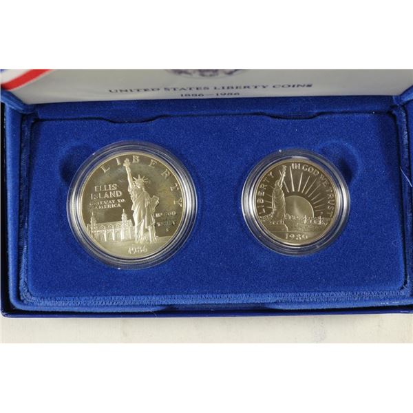 1986 US LIBERTY 2 COIN PROOF SET