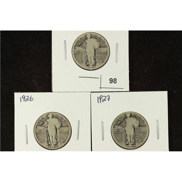 1925, 1926 & 1927  STANDING LIBERTY QUARTERS