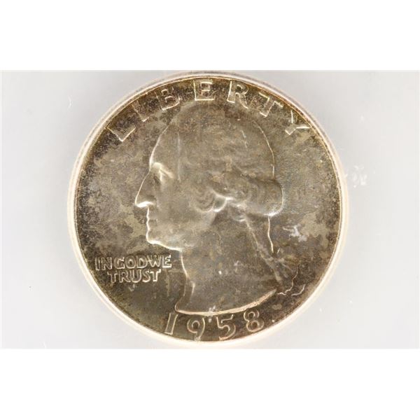 1958 WASHINGTON SILVER QUARTER ICG MS65