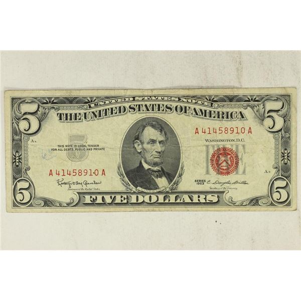 1963 $5 RED SEAL NOTE