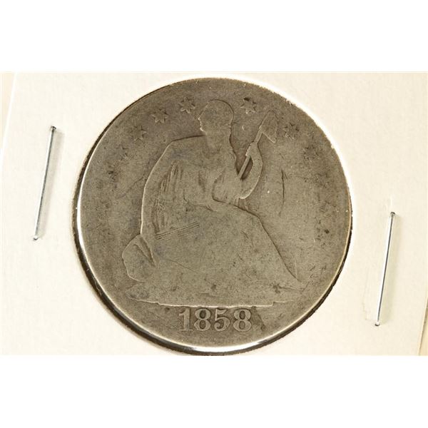 1858 SEATED LIBERTY HALF DOLLAR