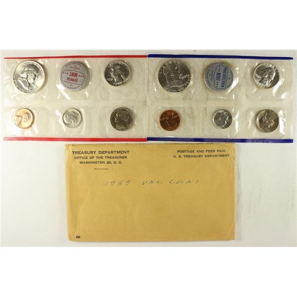1959 SILVER US MINT SET (UNC) P/D (WITH ENVELOPE)