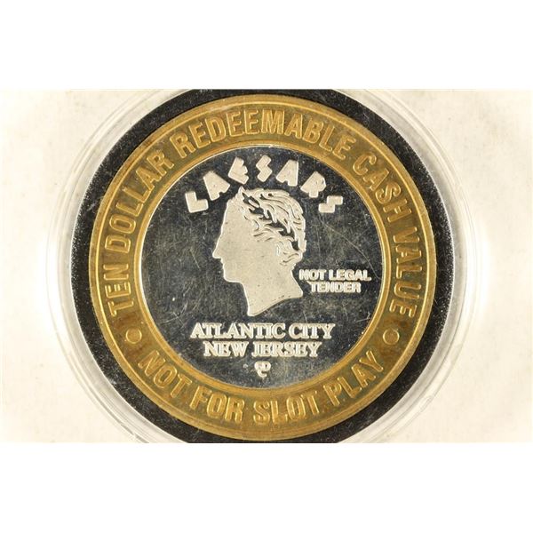 CASINO $10 SILVER TOKEN (UNC) CAESARS ATLANTIC