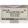 Image 3 : 2014-W AMERICAN SILVER EAGLE PCGS PR70 DCAM