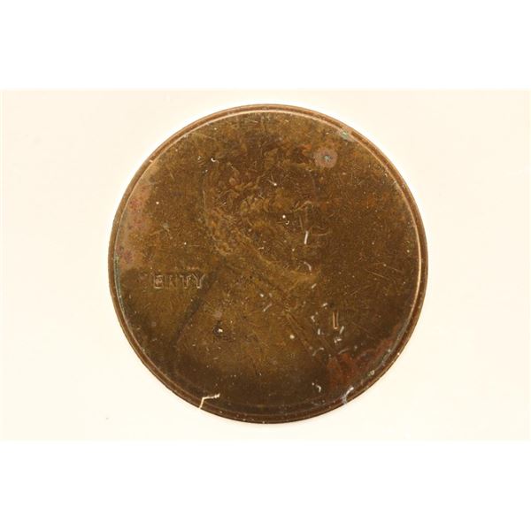 ERROR (ND) LINCOLN CENT STRUCK THROUGH GREASE
