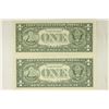 Image 2 : 2-2003-A $1 FRN'S LOW CONSECUTIVE SERIAL 'S UNC