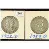 Image 1 : 1958-D & 1959-D FRANKLIN HALF DOLLARS