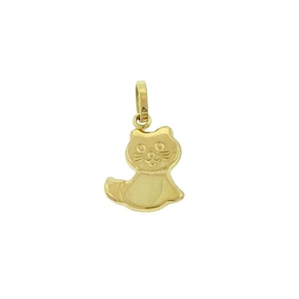 `8k Yellow Gold Cat Pendant