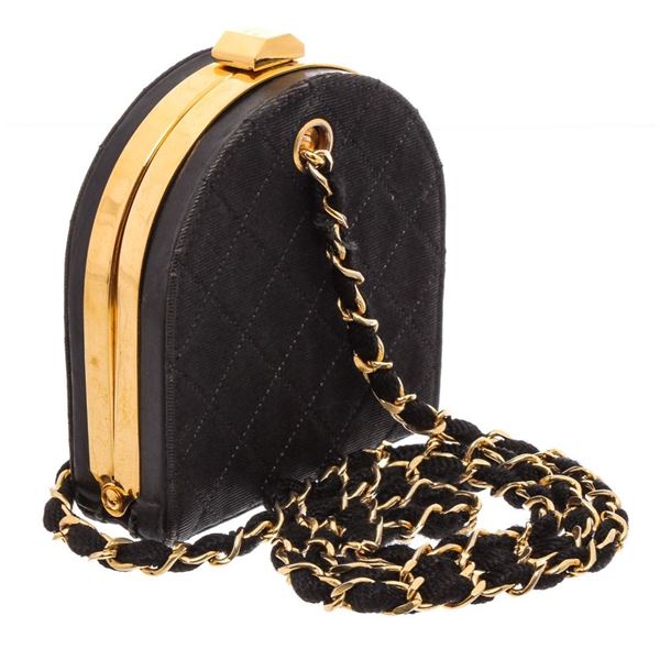 Authentic Chanel Quilted Canvas Frame Bag