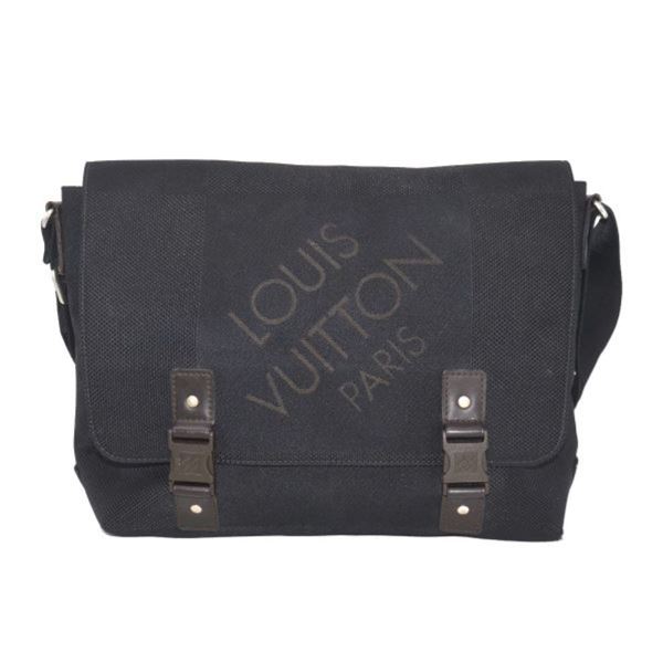 Authentic Louis Vuitton Black Damier Geant Canvas Messenger Bag