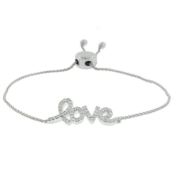 14k White Gold / Diamond Love Bracelet