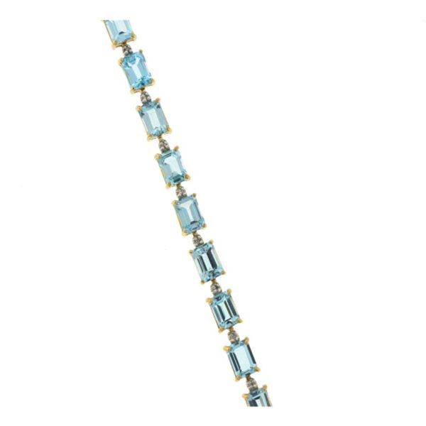 14k Yellow Gold Topaz Diamonds Bracelet