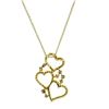 Image 3 : 18k Yellow Gold Three Heart Necklace
