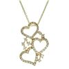 Image 4 : 18k Yellow Gold Three Heart Necklace