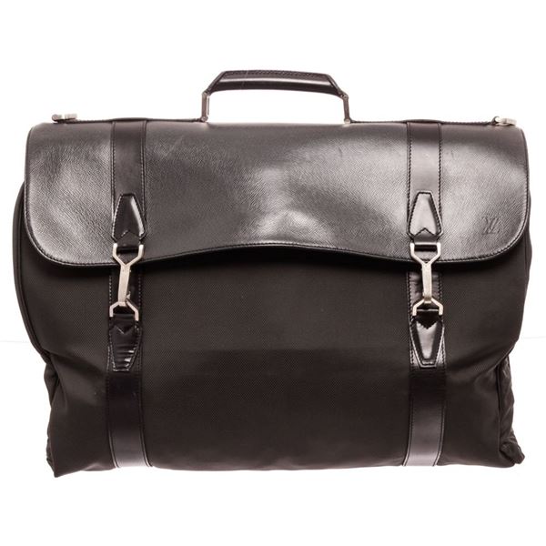 Authentic Louis Vuitton Black Leather Garment Bag