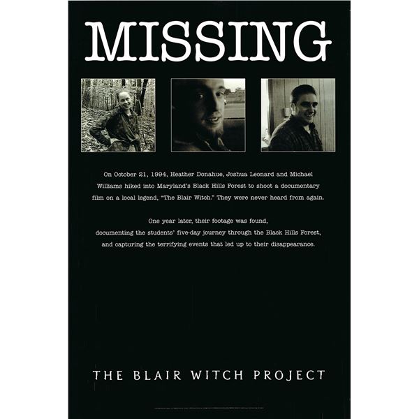The Blair Witch Project 1999 original one sheet movie poster