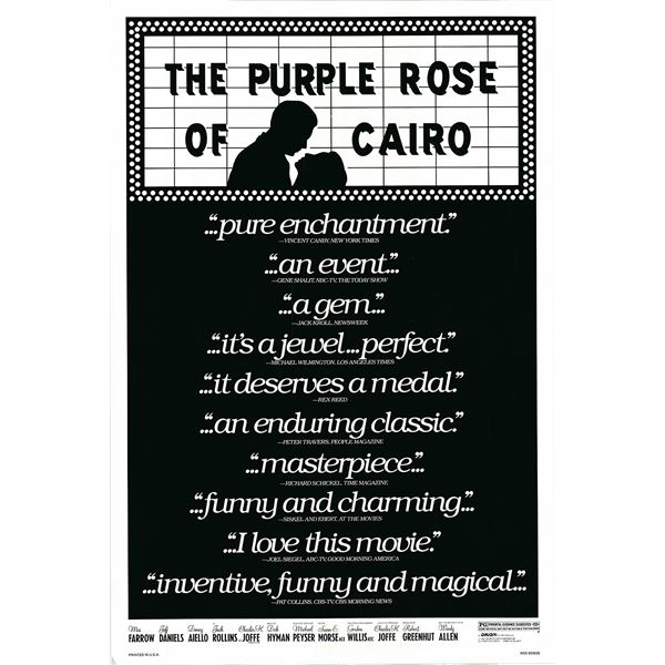 The Purple Rose of Cairo 1985 original vintage one sheet movie poster