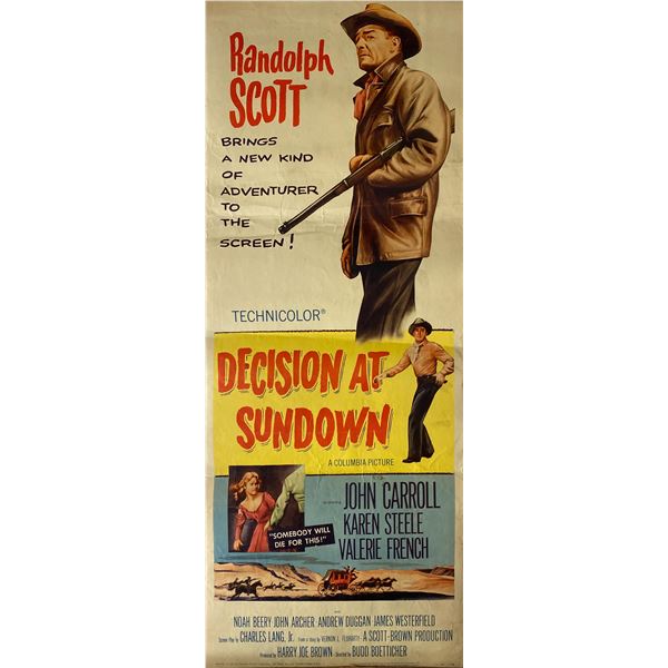Decision at Sundown 1957 original vintage insert card