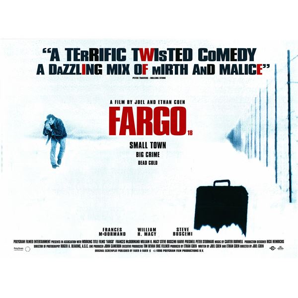 Fargo 1996 original British Quad Movie Poster