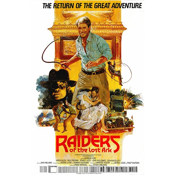 Raiders of the Lost Ark 1982 original vintage British one sheet movie poster