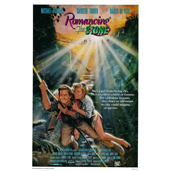 Romancing the Stone 1984 original vintage one sheet movie poster