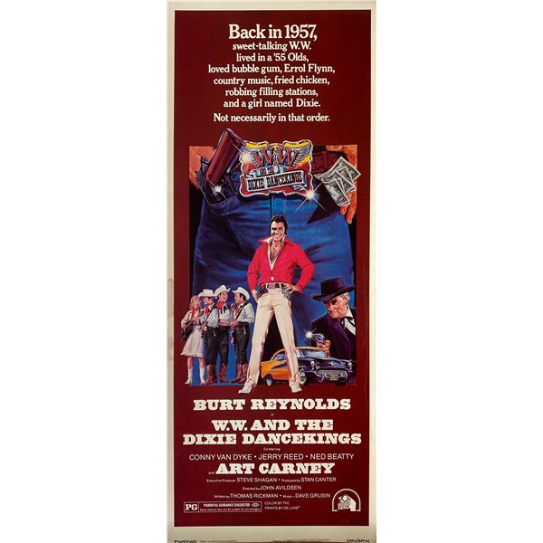 W.W. And the Dixie Dancekings 1975 original vintage insert card