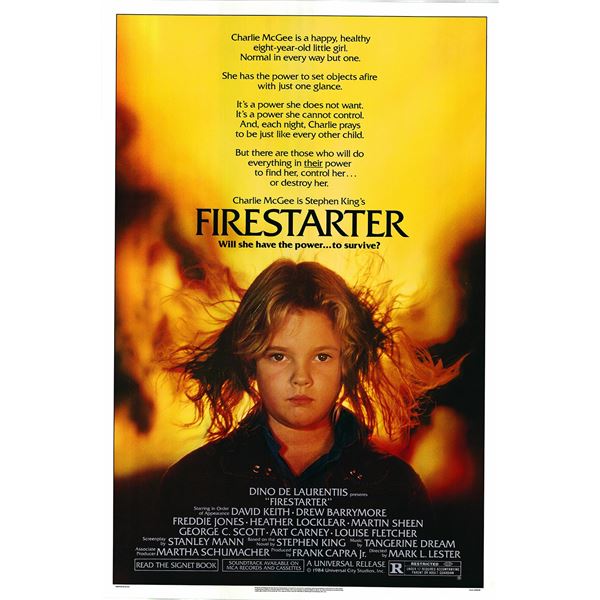 Firestarter 1984 original one sheet movie poster