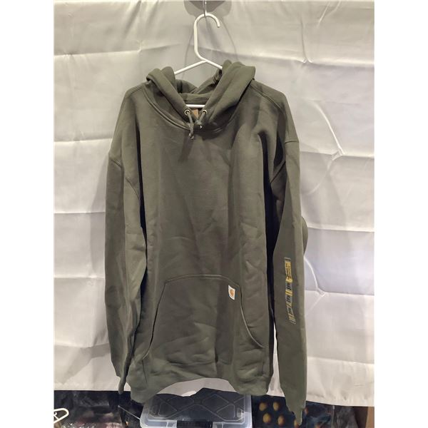 Mens Army Green Original Fit Carhartt Hoodie (2XL Tall)