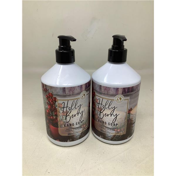Lot of 2 Holly Berry Holiday Hand Soap