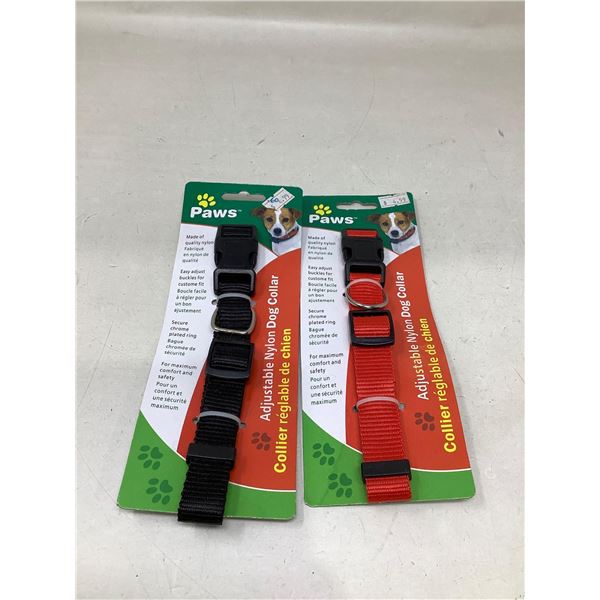 Lot of 2 Adjustable Nylon Dog Collar