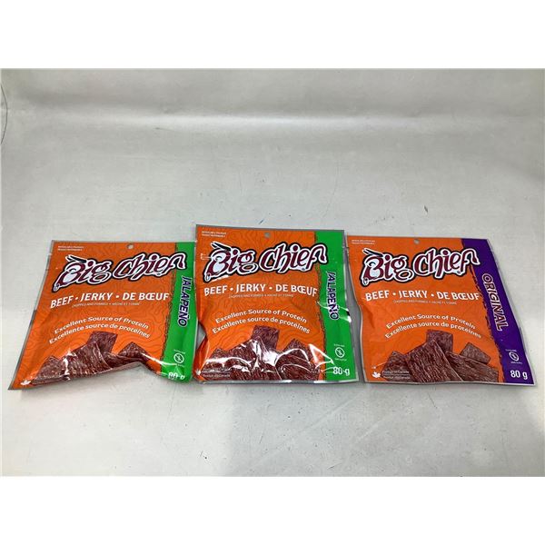 Big Chief Beef Jerky - Original and Jalapeno  (3 x 80g)