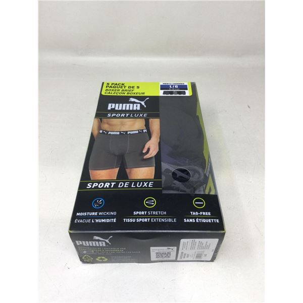 Puma Sport Luxe 5 Pack Mens Boxers Size L