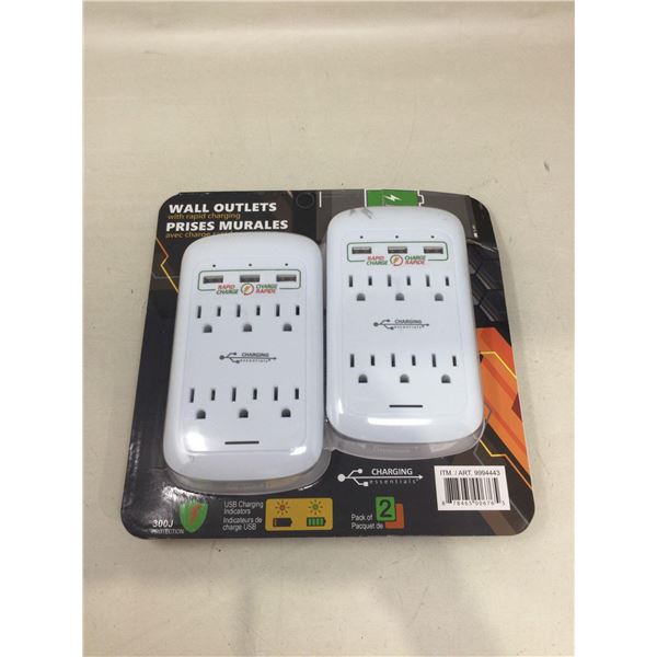 Wall Outlets W/ Rapid Charging 300J Protection Pack Of 2