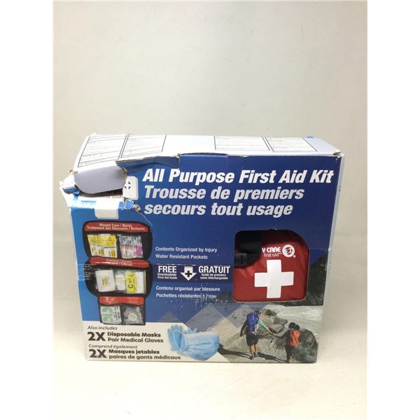All Purpose First Aid Kit Includes 2X Disposable Masks and Medical Gloves